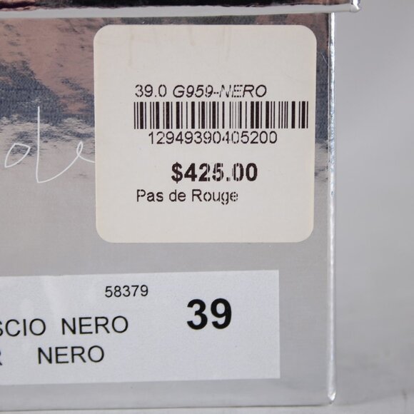 Pas De Rouge Wedge Heels Camoscio Dover Sz 39 Black Suede Leather 2.5" Heel - Picture 13 of 14